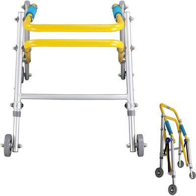 Gait Trainer, Folding Children's Walker Four-Wheeled Standing Training Walker Disability Fracture Rehabilitation Exercise Trolley (Size : 42-52cm)