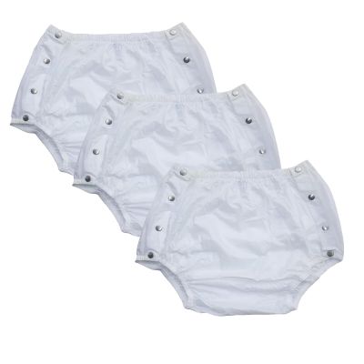 3Pcs Incontinence Snap-On Plastic Pants/PVC Waterproof Pants/Adult Incontinence Pants/Wide Elastic Waterproof Diapers/Reusable PVC Waterproof Pants/Adult Diapers/Incontinence Pants