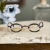 eyebobs - Pinhead | Premium Reading Glasses for Men and Women | Round Frame for Narrow Faces | Blue Stripe, 3.50 view 4