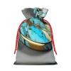 ZISHAK Turquoise Marble Burlap Drawstring Gift Bag  Ideal Christmas Gift Bag For Delicate Presents view 2