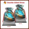 ZISHAK Turquoise Marble Burlap Drawstring Gift Bag  Ideal Christmas Gift Bag For Delicate Presents view 3