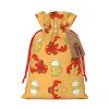 ZISHAK Beer And Crawfish Pattern Burlap Drawstring Gift Bag  Ideal Christmas Gift Bag For Delicate Presents view 1