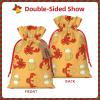 ZISHAK Beer And Crawfish Pattern Burlap Drawstring Gift Bag  Ideal Christmas Gift Bag For Delicate Presents view 3