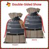 ZISHAK Cinema Movie Clapboard And Popcorn Burlap Drawstring Gift Bag Ideal Christmas Gift Bag For Delicate Presents view 3