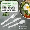 Biocean 100% Compostable Spoons 60 Count Disposable Soup Spoons Heavy Duty Utensils Disposable Silverware Eco Friendly Flatware for Party Camping Picnics Wedding-Ivory White view 3