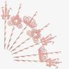 24Pcs Little Castle Crown Paper Straws, Princess Straws, Crown Straws, Princess Themed Birthday Party Supplies Rose Gold view 1
