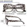 REAVEE 3 Pack Oversized Reading Glasses for Women Thick Large Frame Blue Light Blocking Stylish Computer Readers Spring Hinge,Black Blue Grey 1.75 view 4