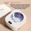 Ultrasonic Retainer Cleaner Cordless Uv Retainer Cleaner Machine with Stainless Steel Liner & 48000 High-Frequency Vibrations for Deep Cleaning, Suits for Night Dental Mouth Guard and Aligners (White) view 3