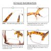 REAVEE 3 Pack Oversized Reading Glasses for Women Thick Large Frame Blue Light Blocking Stylish Computer Readers Spring Hinge,Black Leopard Tortoise 2.75 view 3