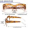REAVEE 3 Pack Oversized Reading Glasses for Women Thick Large Frame Blue Light Blocking Stylish Computer Readers Spring Hinge,Black Leopard Tortoise 2.75 view 4