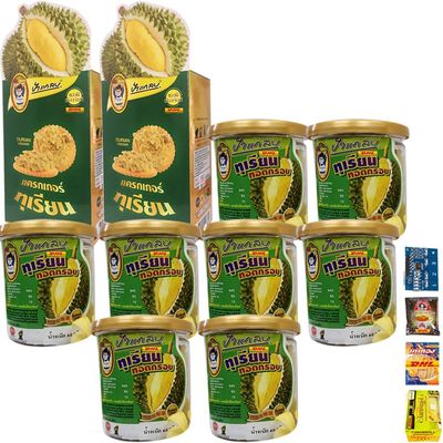 Ultimate DHL Paglab Set 10 Durian Fried Chips Cracker Crispy Monthong Original Thailand Fruit Exotic Vegan 2.11 & 2.82 Oz By Beautygoodshop [Get Free For You Beauty Gifts]