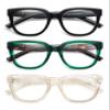 AMOMOMA 3 Pack Oversized Square Reading Glasses for Women,Stylish Retro Cute Blue Light Computer Womens Readers AM6122C1+C3+C4 2.5 view 1