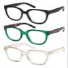 AMOMOMA 3 Pack Oversized Square Reading Glasses for Women,Stylish Retro Cute Blue Light Computer Womens Readers AM6122C1+C3+C4 2.5 view 4