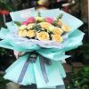 20 Pcs Double Sided Color Flower Wrapping Paper,Waterproof Valentine's Day Bouquet Wrapping Paper 23x23Inch Used for DIY Crafts, Gift Packaging, Flower Shop Bouquet Packaging (Blue) view 2