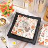 80Pcs Hens Paper Napkins Watercolor Floral Chicken Disposable Luncheon Napkin Rustic Flower Poultry Dessert Dinner Hand Napkin for Farmhouse Supplies view 3