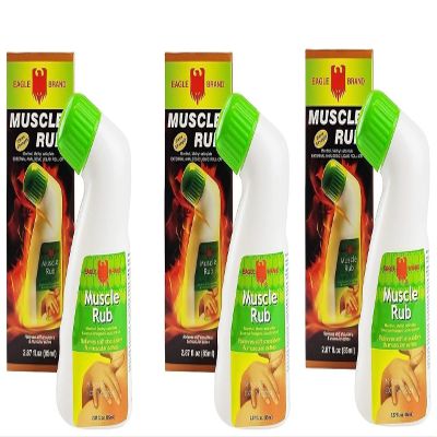 3 Packs - Eagle Essential Muscle Rub Oil - 3 Chai Dau Xoa Bop Hieu Con O - 85mL per Bottle with 3 Bottles per Order - Made in Singapore