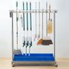 CIRONI Utility Rack for Mops and Brooms,Cleaning Tool Cart Tower Mop Holder Umbrella Stand,Broom and Mop Holder Put Wet Mops Movable Commercial Mop Rack for Garden Garage Organizer Mop Drain Rack view 1