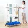 CIRONI Utility Rack for Mops and Brooms,Cleaning Tool Cart Tower Mop Holder Umbrella Stand,Broom and Mop Holder Put Wet Mops Movable Commercial Mop Rack for Garden Garage Organizer Mop Drain Rack view 3