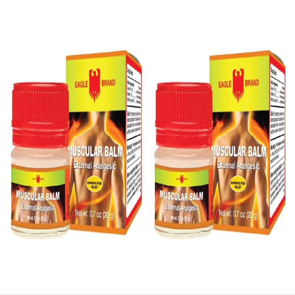 1 Pack - Twin Muscular Balm Essentail Oil - Hai Hu Dau Cu La Xoa Bop Balm Muscular Hieu Con O - 20g per Jar with 2 Jars per Order