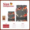 SSIMOO Traditional Koi Carps With Spots Artisan Crafted Burlap Drawstring Gift Bag - Perfect Christmas And Holiday Fabric Gift Bag view 4