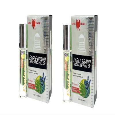1 Pack - Twin White Roll On Essentail Medicated Oil - Hai Chai Dau LAN Con O Trang - 8mL per Bottle x 2 Bottles per Order