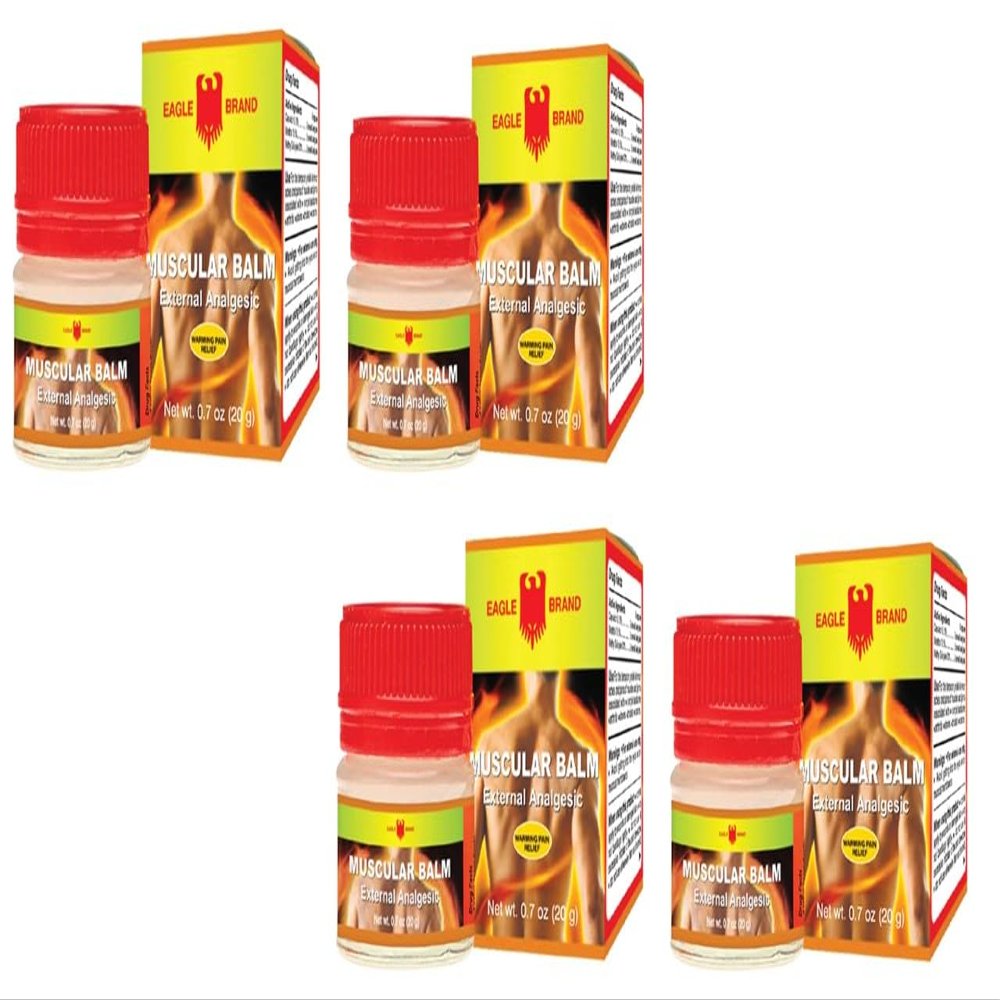 2 Packs - Twin Muscular Balm Eagle Essentail Oil - Bon Hu Eagle Muscular Balm - 20g per Jar with 4 Jars per Order