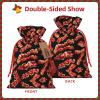 NEZIH Bacon Pattern Print Christmas Gift Bag - Drawstring Christmas Bag For Presents, Burlap Xmas Favor Bag Small Size view 3