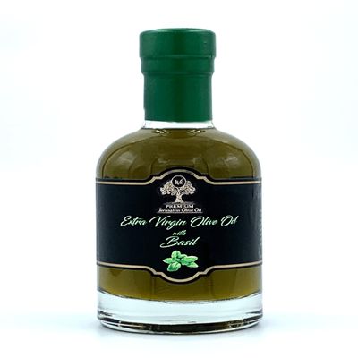 BVS Basil flavored Olive Oil (Basil Fused) Family operation from tree to bottle Award winning Israeli Olive Oil / 6.76 Fl Oz - 200 ml Glass Bottle - 2 Pack