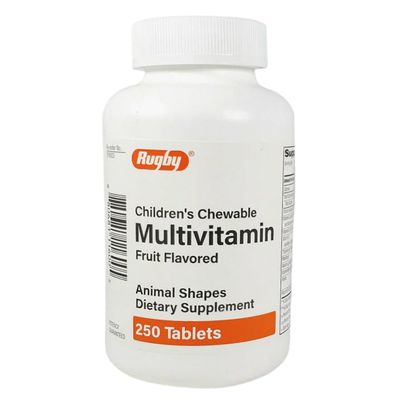 AmeriCan Goods Animal Shapes Children's Multivitamin Chewable 250 Tablet Assorted Fruit Flavors