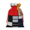 ZISHAK Composition In Red Yellow Blue And Black Delicate Burlap Drawstring Gift Bag-Artisanal Fabric Gift Bag Perfect For Christmas view 1