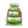 ZISHAK Colorful Easter Egg Delicate Burlap Drawstring Gift Bag-Artisanal Fabric Gift Bag Perfect For Christmas view 1