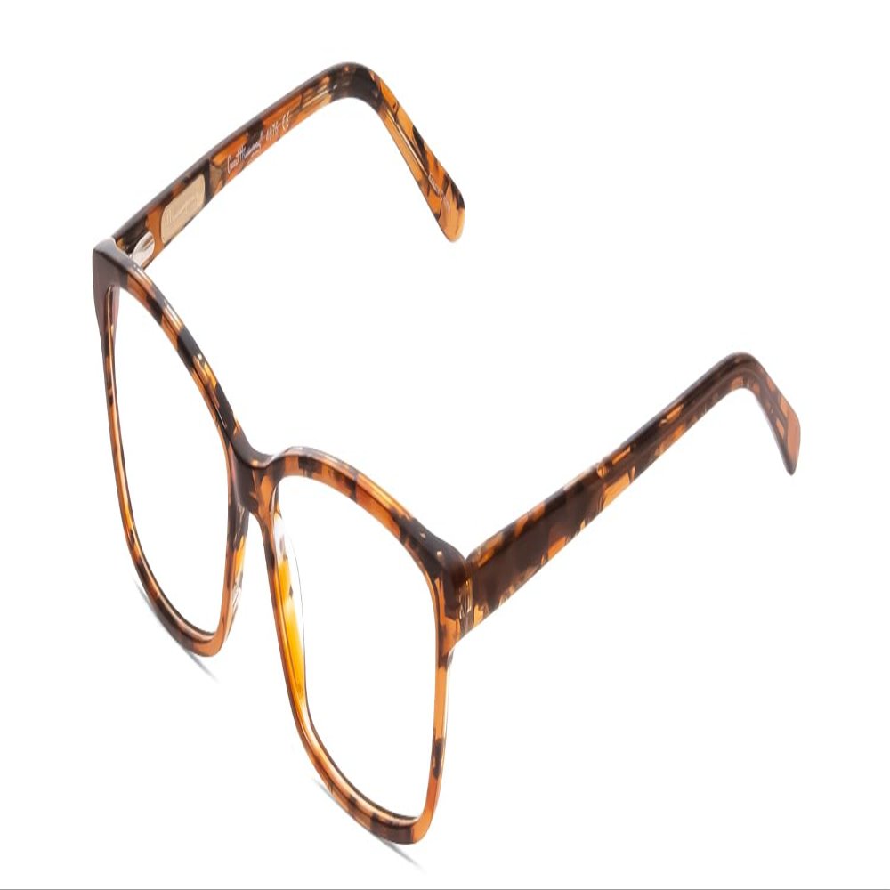 Calabria Ernest 4676 Cat-Eye Reading Glasses +4.50 Demi-Tortoise Havana Yellow Brown Women
