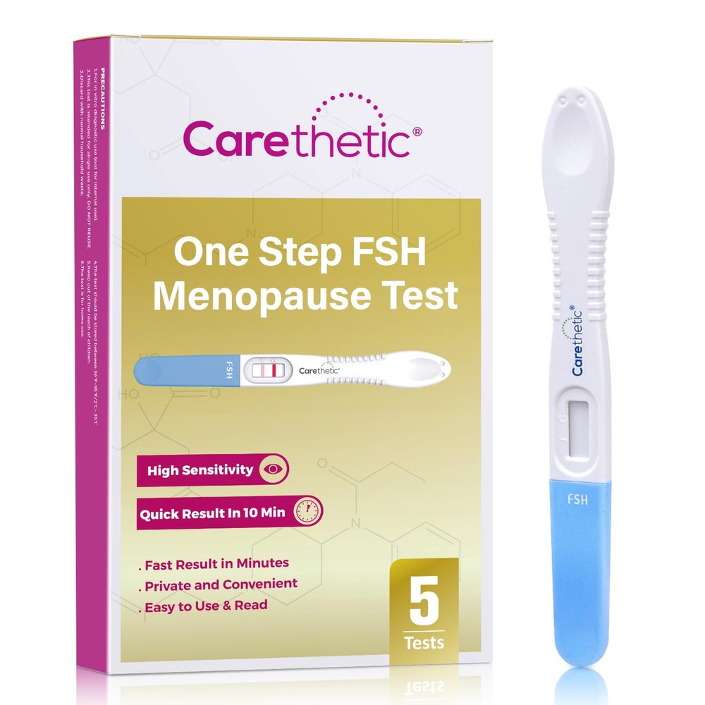 [5 Pack] Carethetic FSH Menopause Test Kit - Midstream at-Home Menopause Test, High-Sensitivity FSH Detection for Perimenopause & Fertility Monitoring