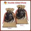ZISHAK Pug Dogs Delicate Burlap Drawstring Gift Bag-Artisanal Fabric Gift Bag Perfect For Christmas view 3
