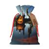 ZISHAK Lake Guitar Reflection Delicate Burlap Drawstring Gift Bag-Artisanal Fabric Gift Bag Perfect For Christmas view 1