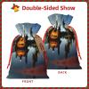ZISHAK Lake Guitar Reflection Delicate Burlap Drawstring Gift Bag-Artisanal Fabric Gift Bag Perfect For Christmas view 3
