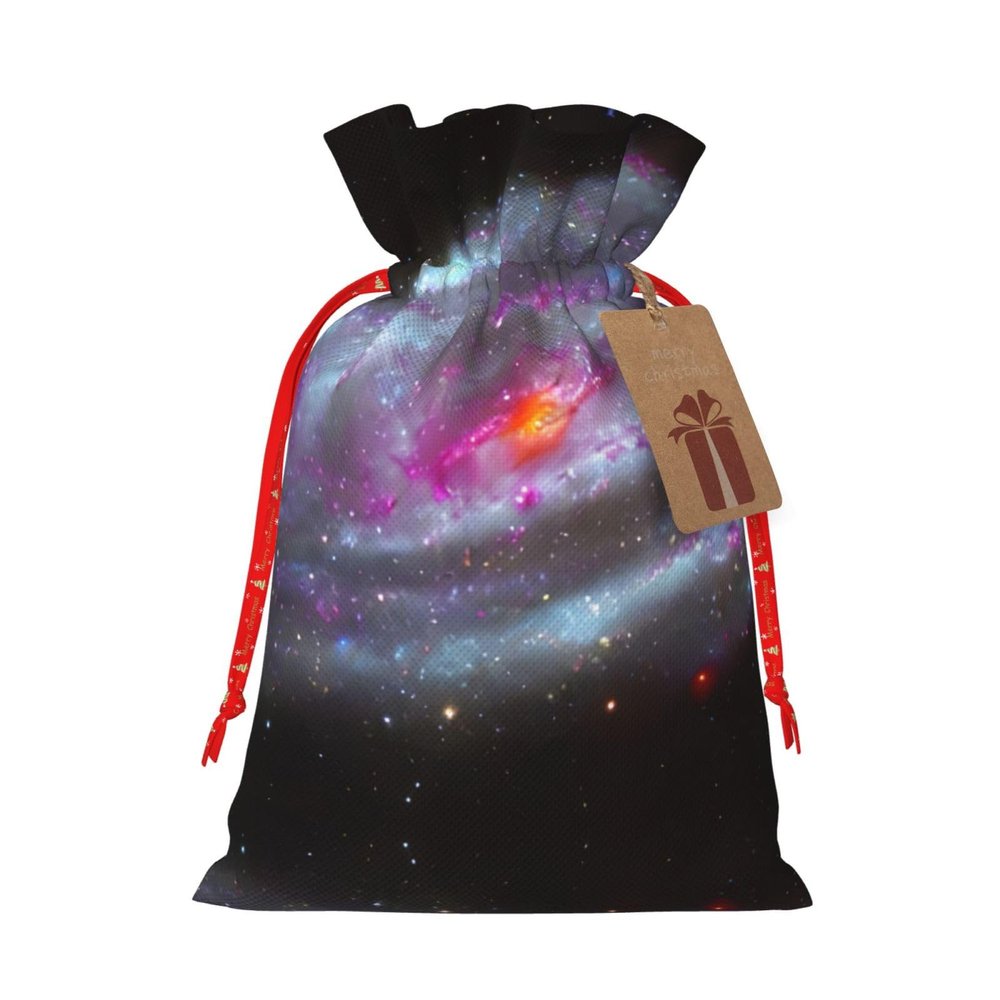 ZISHAK Colorful Galaxy Delicate Burlap Drawstring Gift Bag-Artisanal Fabric Gift Bag Perfect For Christmas