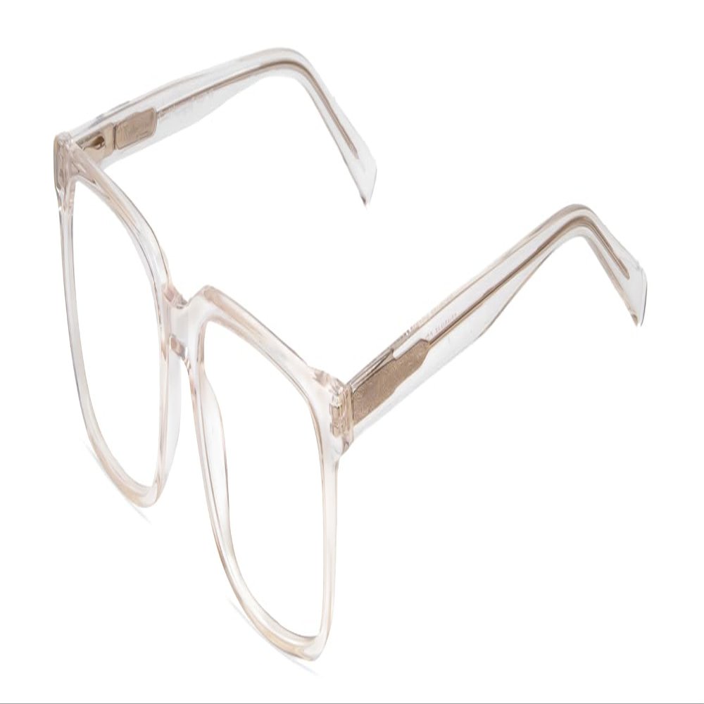 Calabria Ernest 4697 Square Blue Light Blocking Reading Glasses +0.50 Gloss Crystal Clear Men Women
