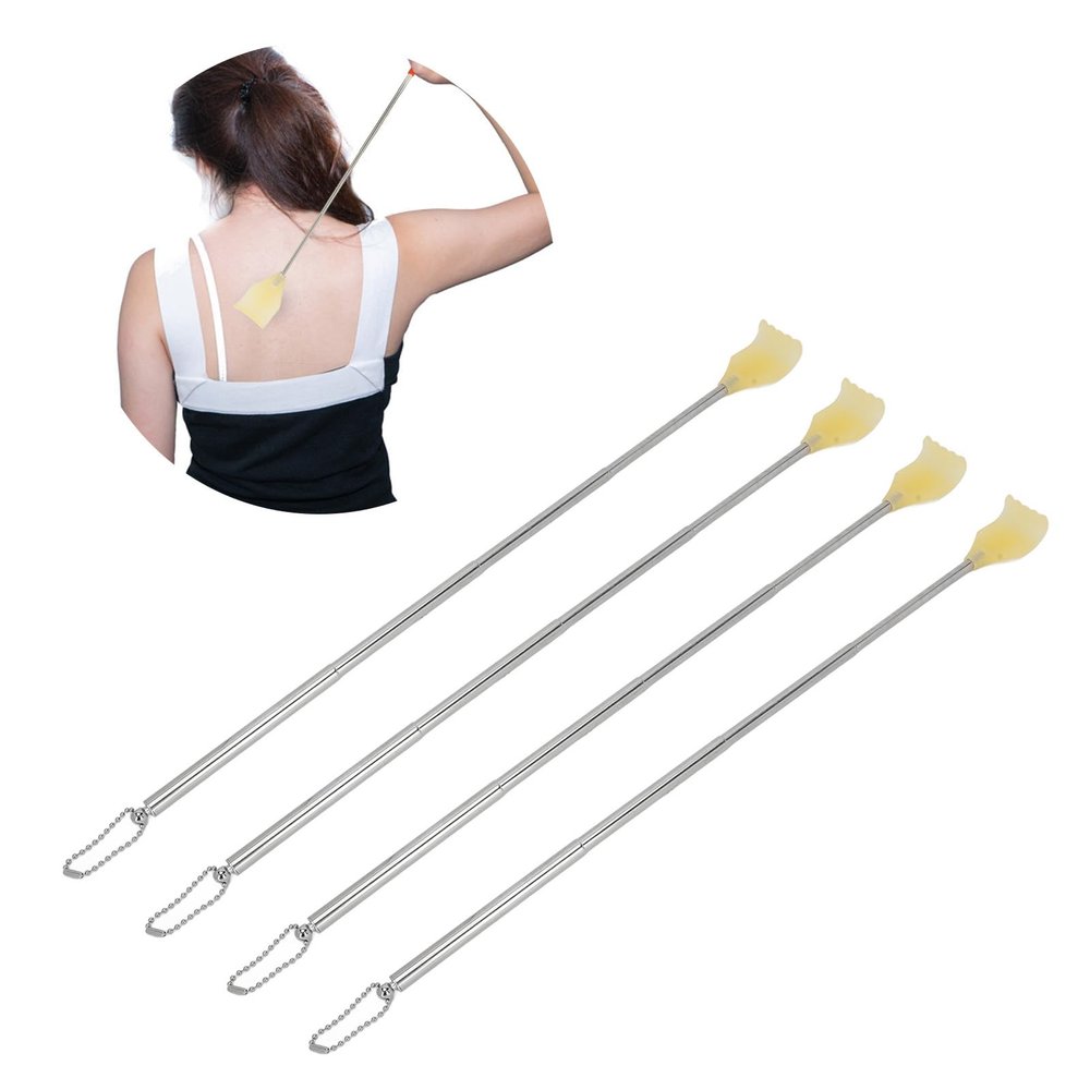 4pcs Extendable Back Scratcher, Stainless Steel Back Scratcher with Long Handle, Itch Relief Back Scratcher, Ideas Gadgets for Men Husband Wife Dad Mom Kids Elderly