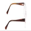 Calabria Ernest 4805 Cat-Eye Reading Glasses +4.00 Clear Crystal/Red Brown Tortoise Women view 3