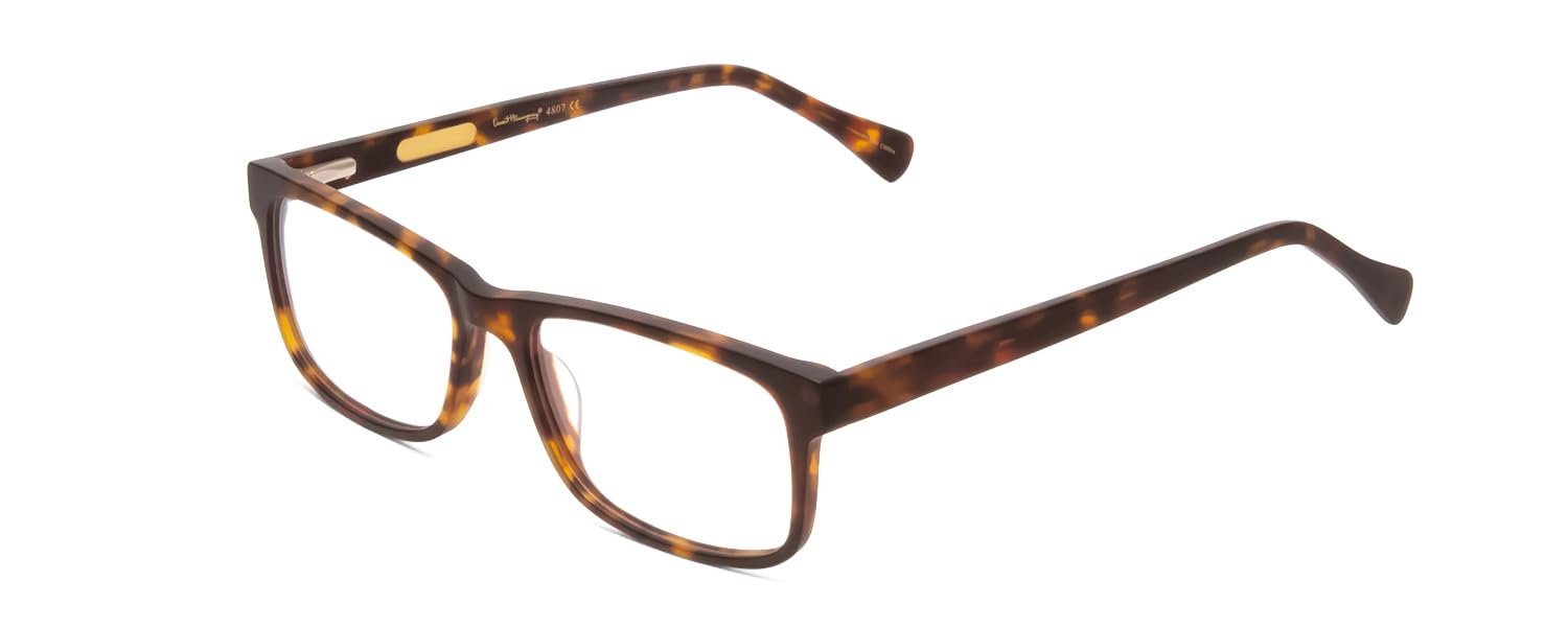 Calabria Ernest 4807 Square Reading Glasses +1.50 Matte Yellow Brown Tortoise Havana Men Women