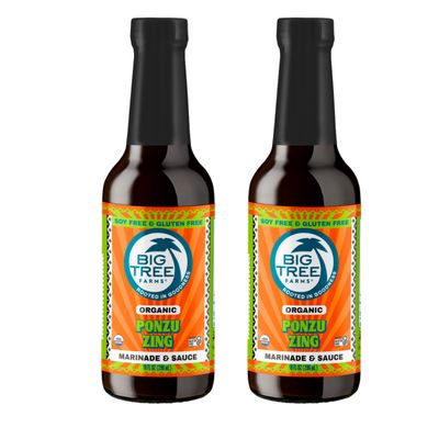 Big Tree Farms Organic Coco Aminos - Liquid Coconut Aminos, Soy-Free Sauce, Low Sodium, Soy Alternative, Gluten Free, Kosher, Marinade & Sauce, Non-GMO - Ponzu, 10 Fl Oz (Pack of 2)