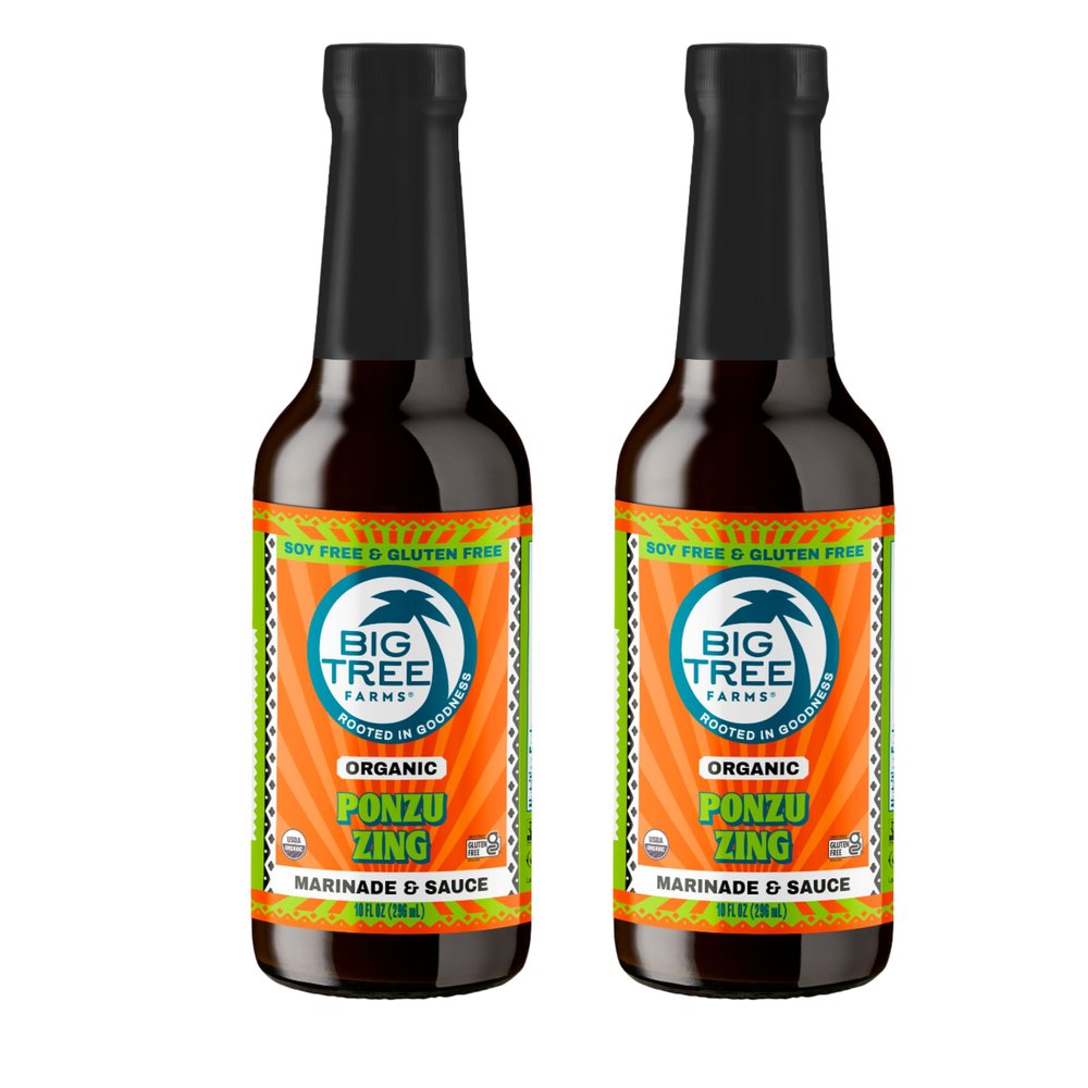 Big Tree Farms Organic Coco Aminos - Liquid Coconut Aminos, Soy-Free Sauce, Low Sodium, Soy Alternative, Gluten Free, Kosher, Marinade & Sauce, Non-GMO - Ponzu, 10 Fl Oz (Pack of 2)