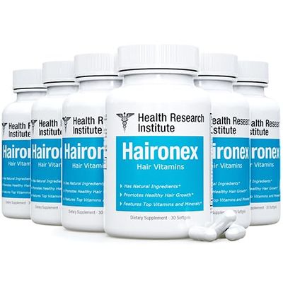 Haironex - All-Natural Formula -Healthy Hair Growth Support - 6 btls - 180 Capsules