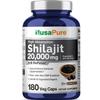 NusaPure Shilajit 20,000mg per Serving, 180 Veggie Caps, Non-GMO, Gluten Free, Bioperine view 1