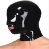 DORAFEI Latex Hood Rubber Full Face Mask Black Mouth Open Nose Hole Customized 0.4MM (Black, L) view 2