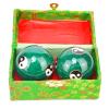1.85'' Cloisonne Health Hand Balls Yin-Yang Chinese Meditation Baoding Feng Shui Healthy Exercise Stress Balls with Gift Box, Natural Enamel Cloisonne Craft (2PCS/Green) view 1