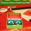 1.85'' Cloisonne Health Hand Balls Yin-Yang Chinese Meditation Baoding Feng Shui Healthy Exercise Stress Balls with Gift Box, Natural Enamel Cloisonne Craft (2PCS/Green) view 2