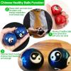 1.85'' Cloisonne Health Hand Balls Yin-Yang Chinese Meditation Baoding Feng Shui Healthy Exercise Stress Balls with Gift Box, Natural Enamel Cloisonne Craft (2PCS/Green) view 4