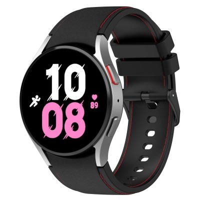 DKEnjoy Watch Band Compatible for Samsung Galaxy Watch 6/5/4, 6 Classic, 5 Pro 45mm, 4 Classic, 3 41mm Strap, Silicone Adjusted Replacement Wristband (Large, Black/Red)